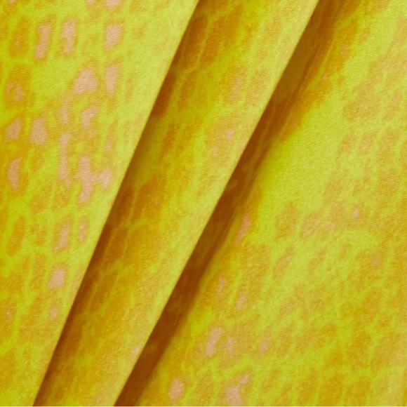 NWT L'AGENCE Estee Twist Neck Dress in Lemon Tonic Python Snake 100% Silk Gown - Picture 9 of 15